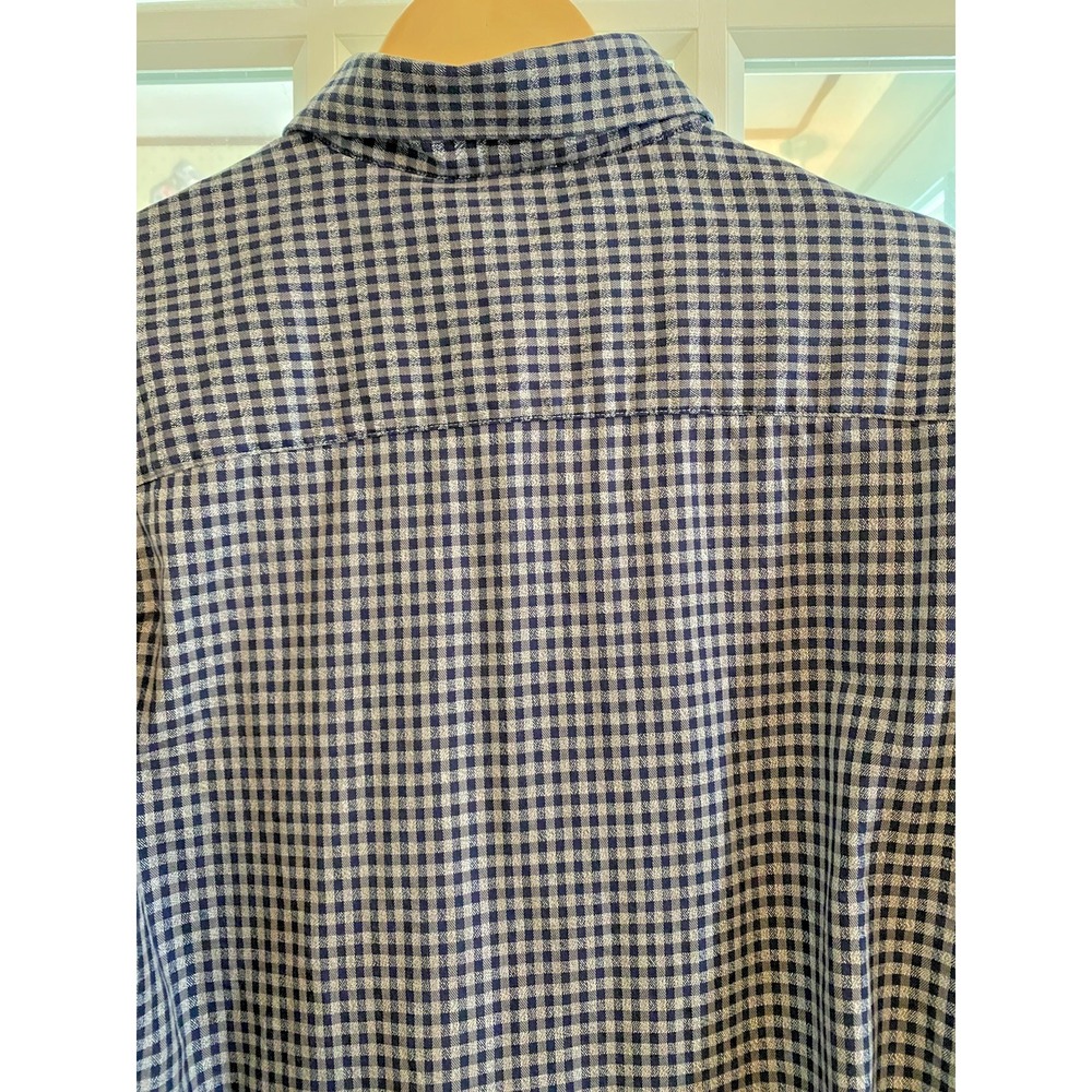Men's Bugatchi Uomo Classic Fit Shirt M Blue Grey Check Button Up Long Sl READ - Picture 3 of 8